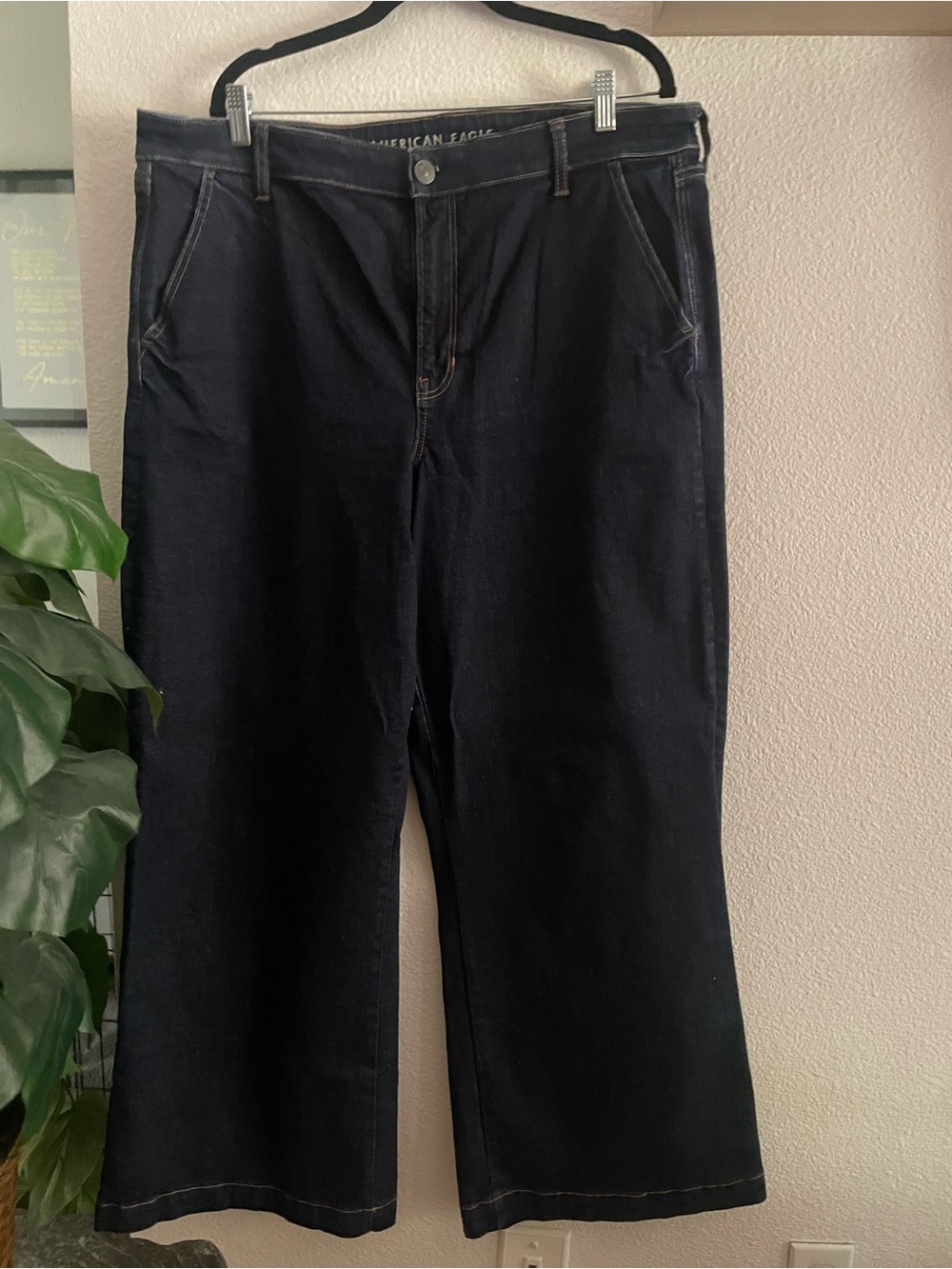 American Eagle Dark Wash Wide Leg Jeans